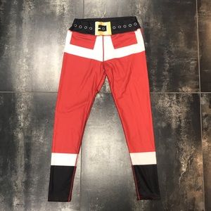 Red Santa Leggings Sz. XL